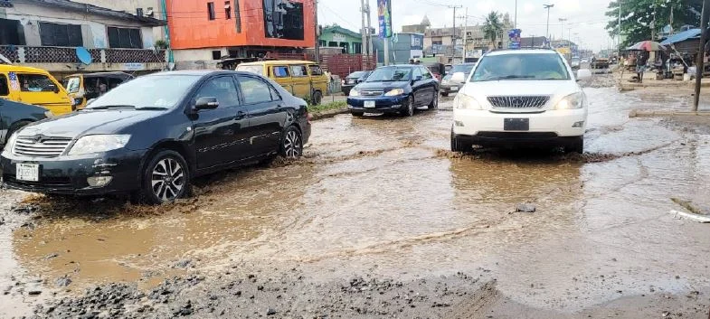 Lagos Residents and Drivers Frustrated by Bad Road